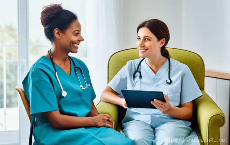 간호사 전문직으로의 성장 전략 - **Prompt:** A confident and empathetic French Infirmière en Pratique Avancée (IPA), a woman in her l...