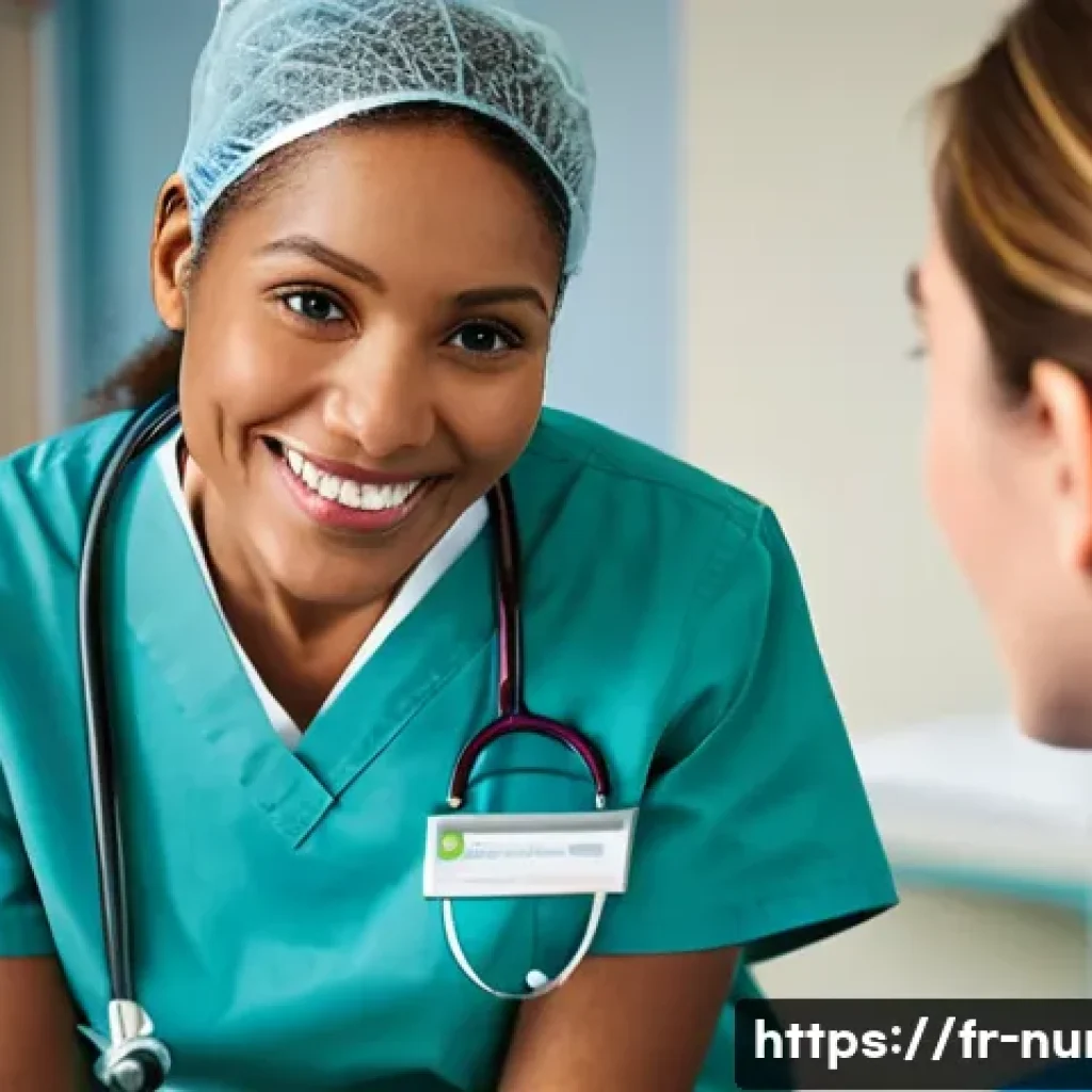 간호사 직업 만족도와 현실 - A compassionate nurse in a modern French hospital setting, attentively listening to an elderly patie...